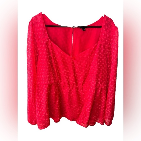 Torrid Plus Size Peplum Chiffon Clip Heart Blouse - Picture 5 of 13